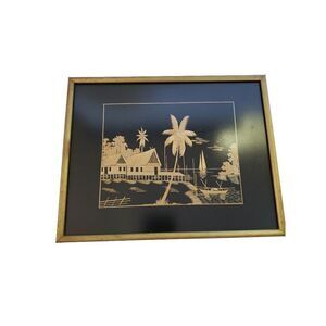 Framed Bamboo Straw Art